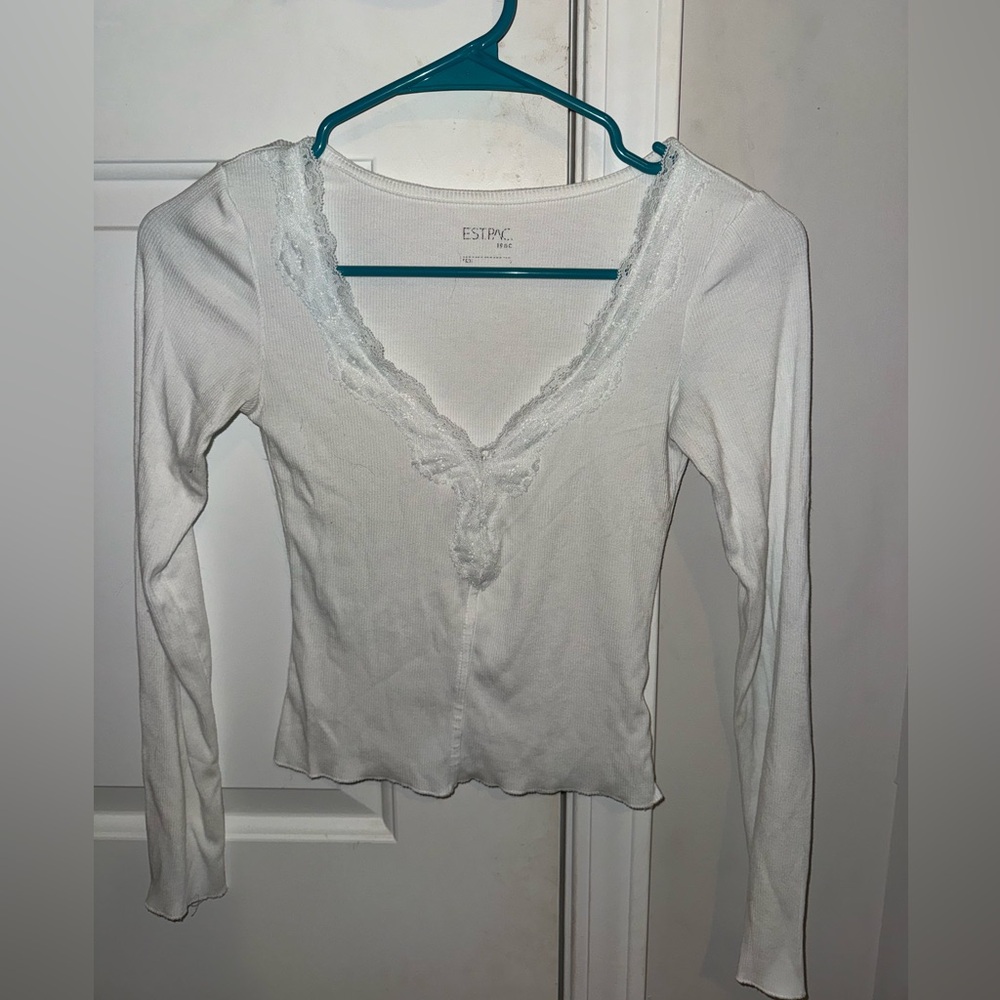 PacSun White Long Sleeve Top
